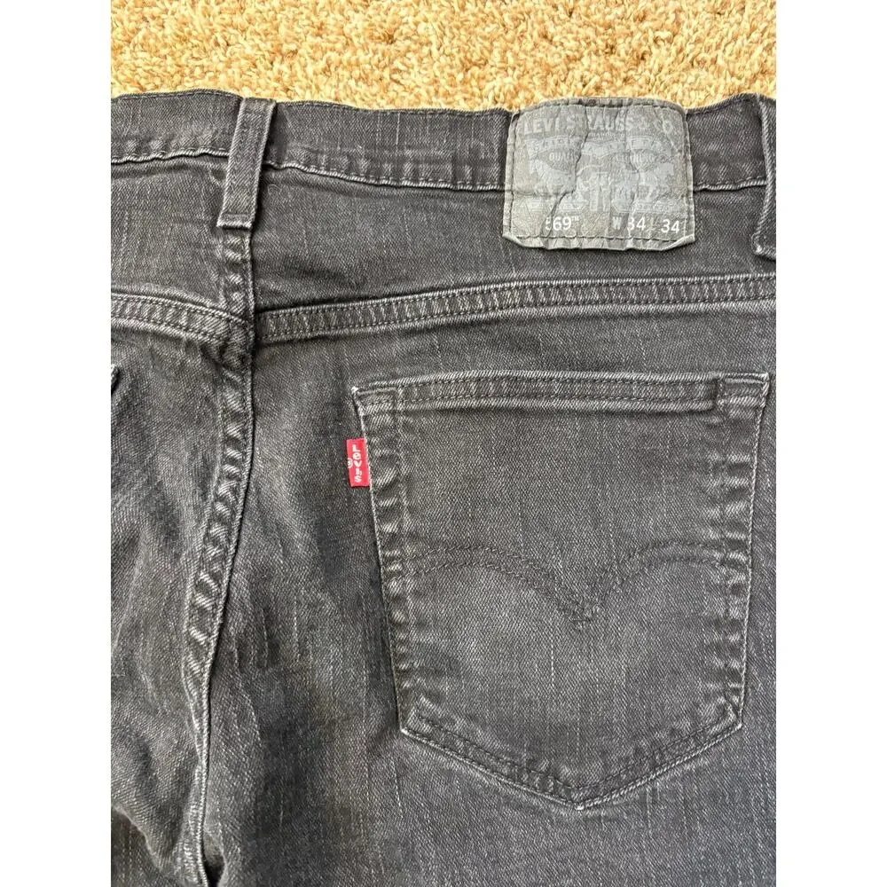 Levi's 569 Loose Straight Fit Denim Jeans Mens Size 34x34 Black